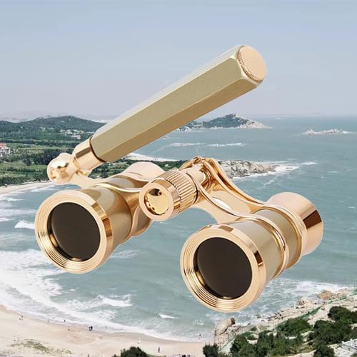 Yourelexit® Opera Glasses Binoculars 3X25 Lorgnette Theater Glasses Optical BK9 Mini Compact Lightweight Built-in Foldable Adjustable Handle Vintage for Adults Kids Women in Musical Concert Cinema