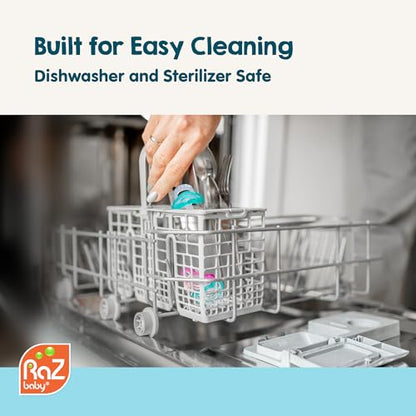 RaZbaby Jollypop Pacifier for Newborns & Up, USA Made, Natural Shaped Orthodontic Binky, Lovingly Shared in NICUs & Hospitals Worldwide, Medical-Grade 100% BPA-Free - 0-3 Months, 6 Pack - Variety