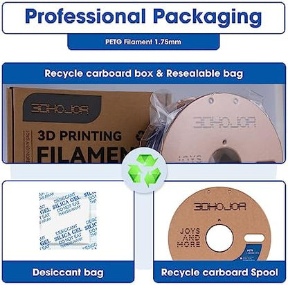 PETG Filament 1.75mm, PETG 3D Printing Filament, 2.2 LBS (1KG) Cardboard Spool, Fit Most FDM 3D Printer,Blue…