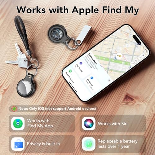 2025 New [Apple MFi Certified] (iOS Only) Air Tracker Tags-4 Pack, Bluetooth Tracker for Apple Find My, Replaceable Battery, Key Finder and Item Locator Smart Tag for Keys, Bags, Luggage, Pets, Wallet