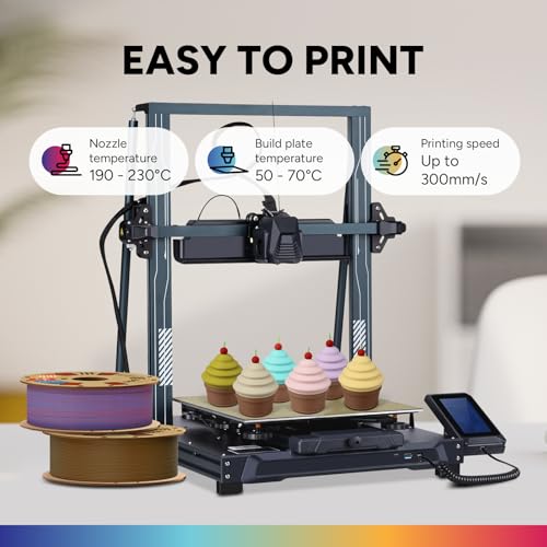 OVERTURE Dual Color Matte PLA 3D Printer Filament 1.75mm, Matte PLA 1kg Cardboard Spool (2.2lbs), Dimensional Accuracy +/- 0.02 mm (Matte Blue-Red)