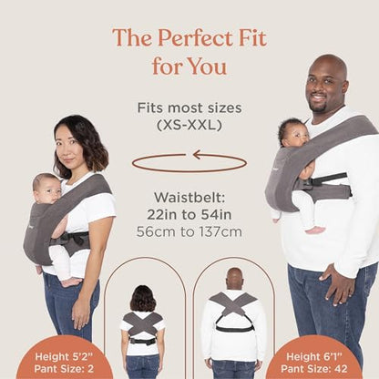 Ergobaby Embrace Baby Carrier Newborn to Toddler - Breathable Baby Carriers for Summer - Cozy Essentials (7-25 Pounds), Ponte Knit, Cream
