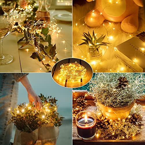 Brightown 24 Pack Fairy Lights Battery Operated - 7Ft 20 Led Mini String Lights Silver Wire Waterproof Firefly Starry DIY Lights for Bedroom Patio Wedding Party Christmas Decor (Warm White)