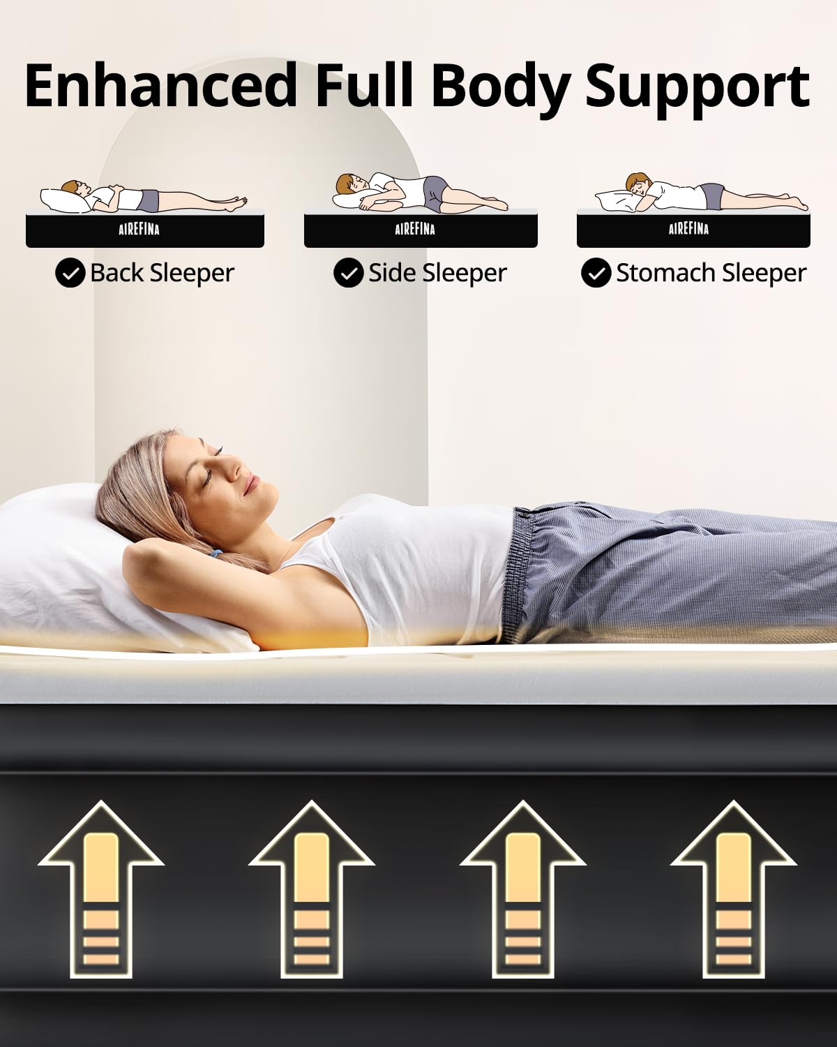 Airefina Twin Air Mattress with Built-in Pump Raised for Guests Home, 18" Blow Up Mattress Self Inflatable Mattress in 2 Mins Portable Foldable Anywhere Air Bed with Carrying Bag Colchones Inflables