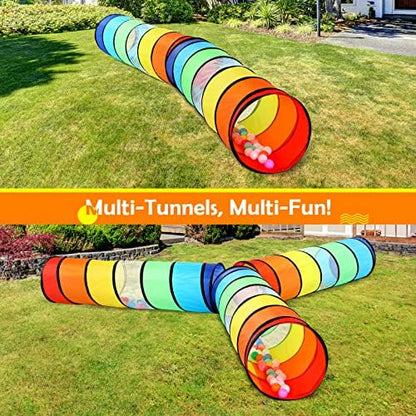 Kids Play Tunnel Tent for Toddlers, Colorful Pop Up Crawl Tunnel Toy for Baby or Pet with Breathable Mesh, Collapsible Gift for Boy and Girl Play Tunnel Indoor and Outdoor Game