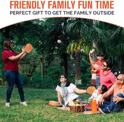 Toss and Catch Ball Outdoor Games: Kids Baseball Glove Toys for Sports & Outdoor Play - Outside Beach/Yard/Camping Games for Family - Birthday Gift for Boys Ages 3-12 (Upgraded 4-Pack)