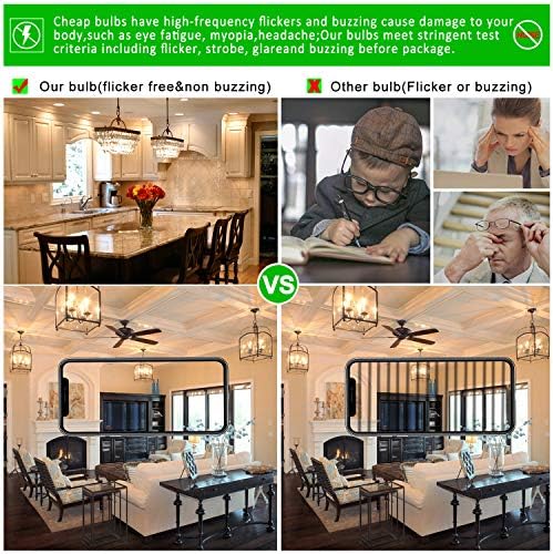 LiteHistory LED Bulb Dimmable 6W Equal Warm White 2700K T6 T25 E12 Candelabra Bulb 60 watt for Chandeliers,Ceiling Fan,Pendant,Wall sconces AC120V 600LM e12 Light Bulb 6Pack