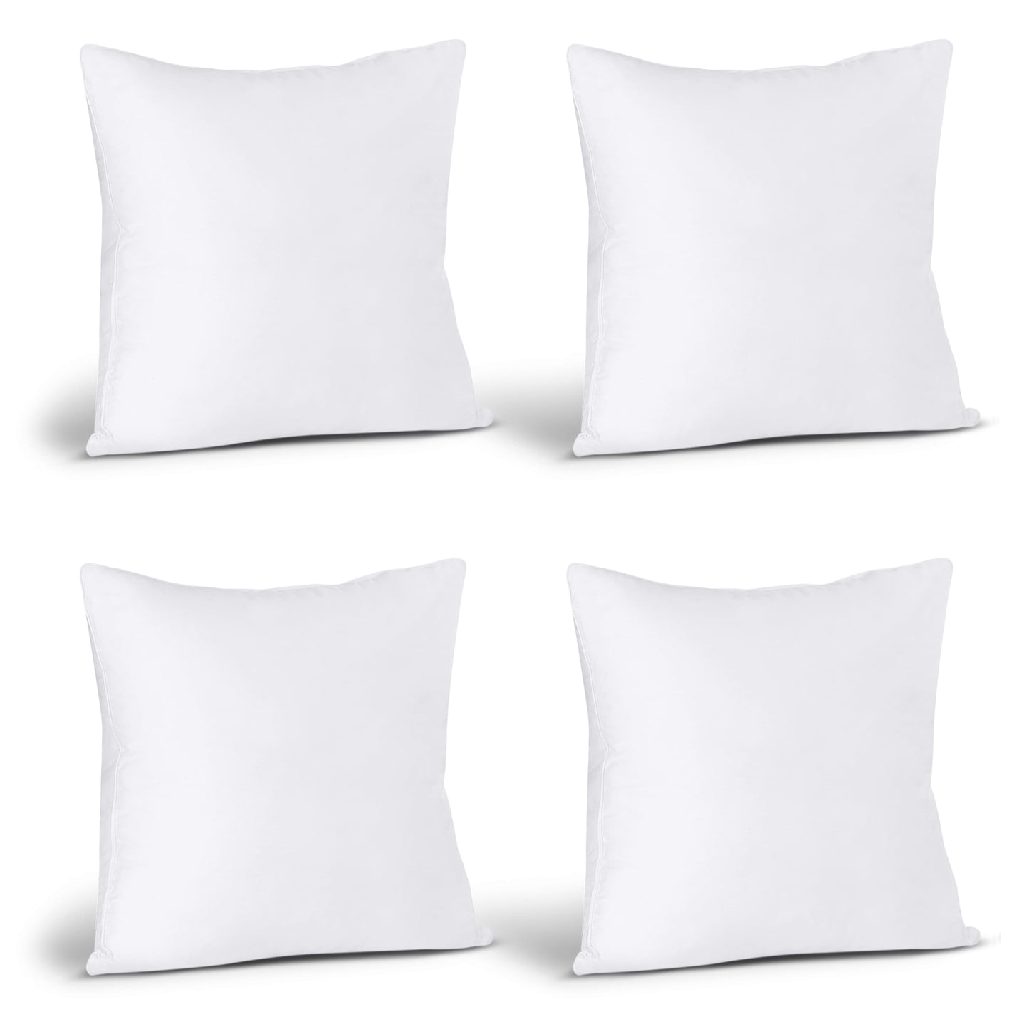 Utopia Bedding Throw Pillows (Set of 4, White), 16 x 16 Inches Pillows for Sofa, Bed and Couch Decorative Stuffer Pillow