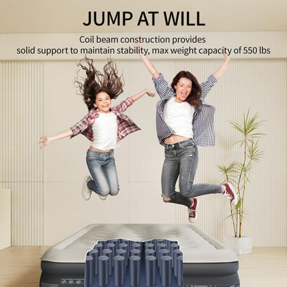 SENNOUL Air Mattress with Built in Pump - Upgraded Twin Blow Up Mattress, 2 Mins Quick Self Inflatable with Double Air Chamber,16"/550lbs Max, Strong Support, for Camping,Home,Guests,Portable Travel