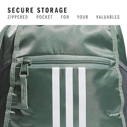 adidas Alliance Sackpack, Drawstring Backpack, Lightweight Small Gym Bag for Women and Men, Silver Green/White/Onix Grey, One Size