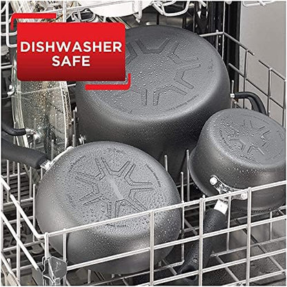 T-fal Ultimate Hard Anodized Nonstick Fry Pan Set 2 Piece, 8, 10 Inch, Oven Broiler Safe 400F, Kitchen, Cookware, Pots and Pans Set Non Stick, Frying Pans, Dishwasher Safe, Black