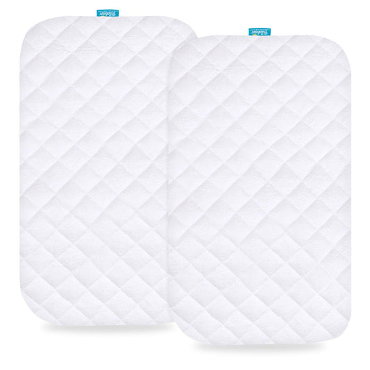 Waterproof Bassinet Mattress Pad Cover Compatible with Baby Delight Beside Me Dreamer Bassinet, 2 Pack, Ultra Soft Surface, Breathable and Easy Care