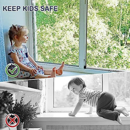 DIIG Sliding Door Security Bar，17.7-50.5inch Adjustable Locking Window Safety Bar with Rubber Tips,Diameter 1inch Window Security Bar for Home Apartment Travel (White)