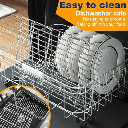 3 Tier Stackable Cooling Rack for Batch Cooling Cookie, Pizza, Cake-15.8”x 10”- Heavy Duty Cooling Racks for Cooking and Baking, Oven and Dishwasher Safe Baking Supplies-Silver