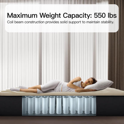SENNOUL Air Mattress Twin with Built in Pump - 2 Mins Quick Self Inflatable,13"/550lbs Max Blow Up Bed, All Night Stability No Lost Air，No Peculiar Smell for Camping,Home,Guests & Portable Travel