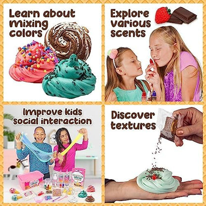 Original Stationery DIY Ice Cream Slime Kit for Girls with Butter Cloud & Foam - Creative Slime Making Toy & Birthday Present for Girls 8-10