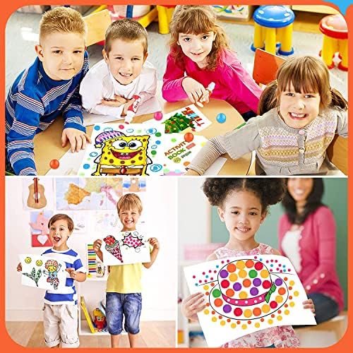 Soucolor 20-Pack 10 Colors Washable Bingo Paint Daubers Markers for Toddlers Kids Preschool, Dot Markers Set with 48 Pages Tearable Activity Book for Toddler Arts and Crafts Kits Supplies