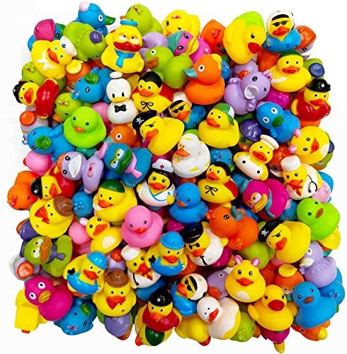 Rubber Ducks in Bulk,Assortment Duckies for Jeep Ducking Floater Duck Bath Toys Party Favors (50-Pack)