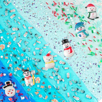 LAWOHO Build a Snowman Kit with Clear Slime & Air Dry Clay for Kids, Christmas Crafts for Kids, Slime Kit for Kids, for Kids, Stocking Stuffers for Kids Christmas Crafts Snowman Kit