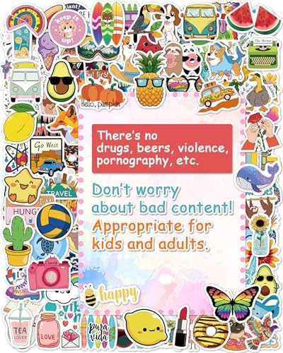 Sticker for Water Bottles, 400 Pcs/Pack Cute Vinyl Waterproof Vsco Laptop Stickers for School Students Gifts Classroom Teachers Prizes Stickers for Kids