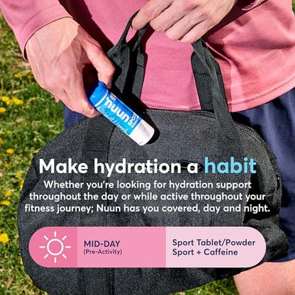 Nuun Sport Electrolyte Tablets with Magnesium, Calcium, Potassium, Chloride & Sodium, Gluten Free & Vegan, Lemon Lime, 4 Pack (40 Servings Total)