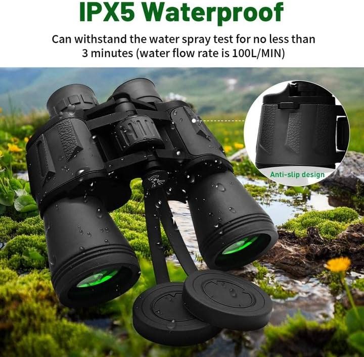 Binoculars for Adults 20x50 High Power Low Light Waterproof HD Compact Binoculars,BAK4 Prism FMC Lens for Bird Watching Hunting Travel Football Stargazing