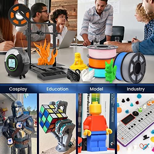 SUNLU 4KG 3D Printer Filament PLA Plus 1.75mm, Neatly Wound PLA Filament 1.75mm PRO, PLA+ Filament for Most FDM 3D Printer, 1kg Spool, 4 Packs, White