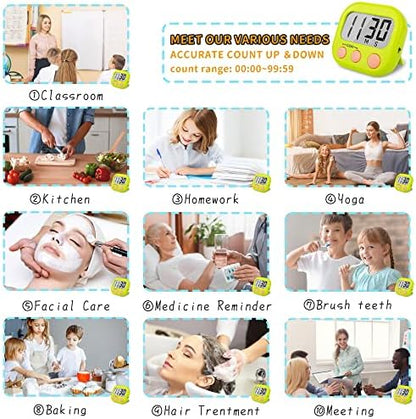 Classroom Timers for Teachers Kids Large Magnetic Digital Timer Teacher Supplies 24 Pack-Blue Green