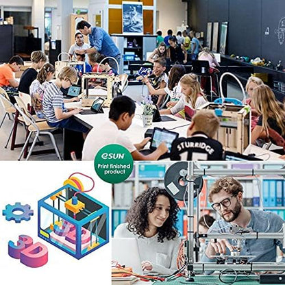 eSUN PLA+ Filament 1.75mm, 3D Printer Filament PLA Plus, Dimensional Accuracy +/- 0.03mm, 1KG per Spool, 2 Spools 3D Printing Filament, Cold White