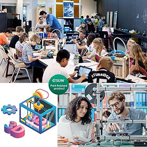 eSUN PLA+ Filament 1.75mm, 3D Printer Filament PLA Plus, Dimensional Accuracy +/- 0.03mm, 1KG per Spool, 2 Spools 3D Printing Filament, Cold White + Black