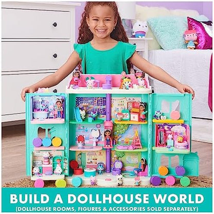 Gabby's Dollhouse, Primp and Pamper Bathroom with Mercat Figure, 3 Accessories, 3 Furniture and 2 Deliveries, Kids Toys for Ages 3 and up