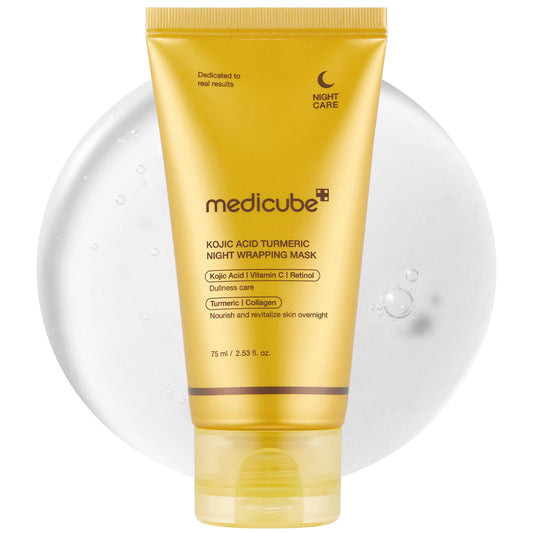medicube Kojic Acid Turmeric Overnight Wrapping Peel Off Mask – Brightens & Defends Against Skin Stress for a Clear, Glowing Complexion, Korean Skincare, 2.53 fl. oz.