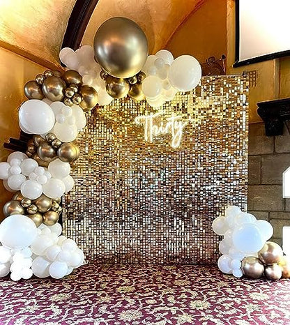 Bezente Metallic Gold Giant Balloons 36 Inch - 8 Pack Jumbo Chrome Gold Balloons Large Round Gold Latex Balloons for Photo Shoot Wedding Bridal Shower Graduation Birthday Christmas Party Decorations