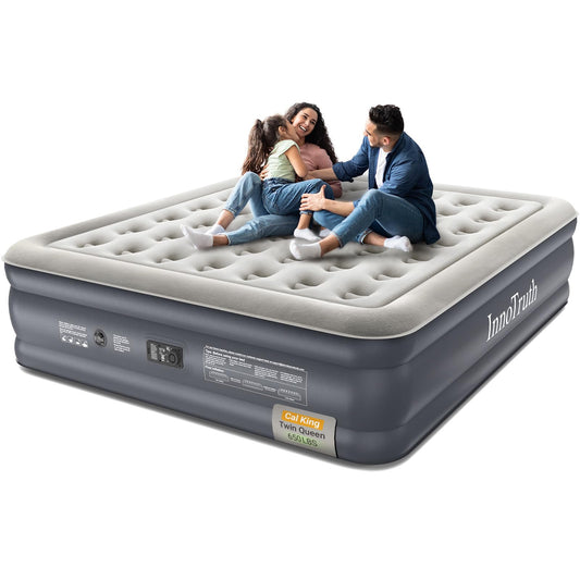 InnoTruth Cal King Air Mattress with Built in Pump, Family Choice Award Winner-Inflatable Blow up Mattress, 18" Raised Colchones Inflables Air Bed for Guests & Home, Ideal for Home Use and Outdoor