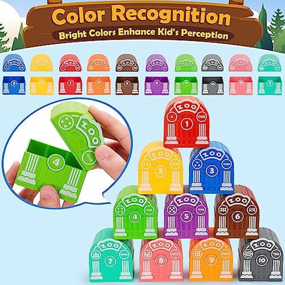 Learning Toys for Toddlers 1 2 3 Year Old Toddlers, 20Pcs Safari Animal Toys, Finger Puppets, Montessori Counting, Matching & Sorting, Christmas Birthday Gifts for Baby Boys Girls Age 12-18 Months