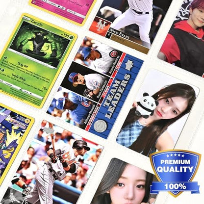 200 Pack 9 Pocket Double Side Card Sleeves Binder Sheets, Holds 3600 Cards, Trading Card Binder Sleeves for 3 Ring Binder, Card Sleeve Pages for Baseball, Football, Business, TCG, Kpop Cards
