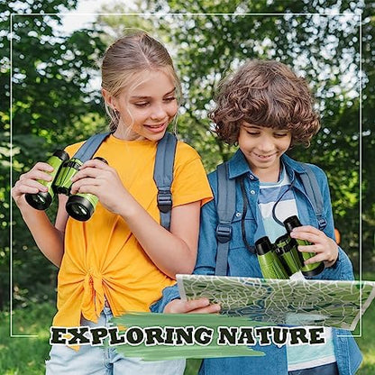 Libima 24 Pcs Binoculars for Kids Educational Compact Kids Binoculars with Neck String Toddler Telescope for Boys Girls Learning Bird Watching Camping Hiking Travel Safaris Birthday Gifts(Green)