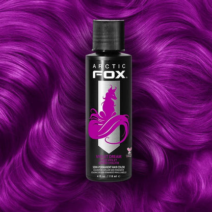 Arctic Fox Semi-Permanent Hair Dye, Vegan & Cruelty-Free, Ammonia-Free, Conditioning, Vibrant Purple Color, Long Lasting, For All Hair Types, Violet Dream, 4 fl oz (Pack of 2)