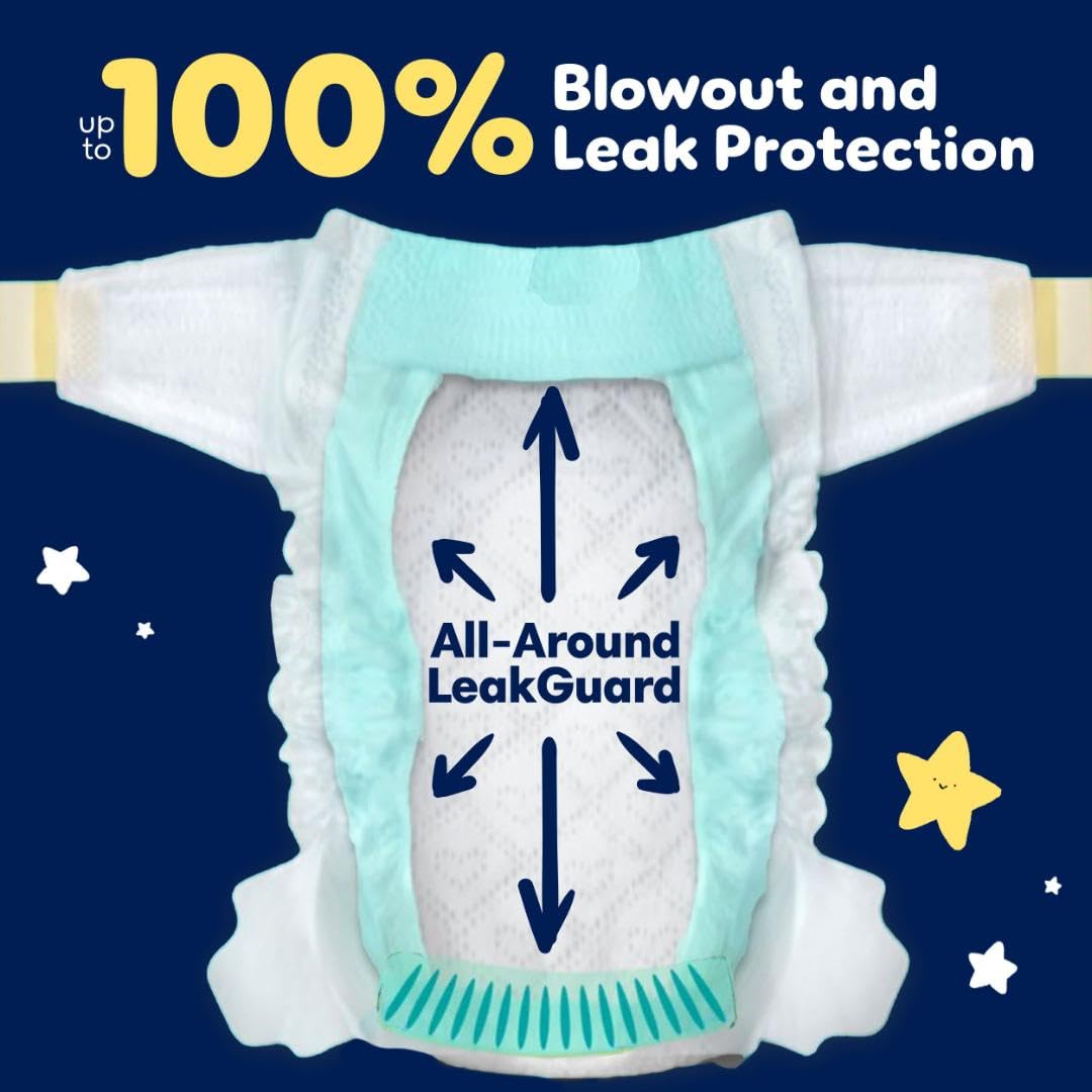 Pampers Overnight Diapers - Swaddlers Overnights - Size 4, 58 Count, Disposable Baby Diaper, Night Time Leak and Skin Protection