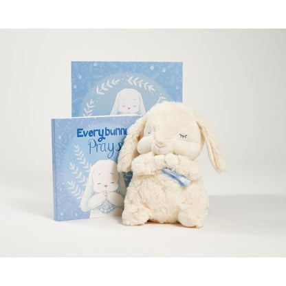 Tickle & Main Baptism Gifts for Boys Praying Musical Bunny Set - 7 in Blue Plush & Illustrated Board Book - Christening Present for Boys & Baptismal Treasures Reciting Now I Lay Me Down to Sleep