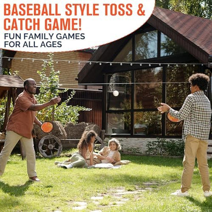 Toss and Catch Ball Outdoor Games: Kids Baseball Glove Toys for Sports & Outdoor Play - Outside Beach/Yard/Camping Games for Family - Birthday Gift for Boys Ages 3-12 (Upgraded 4-Pack)