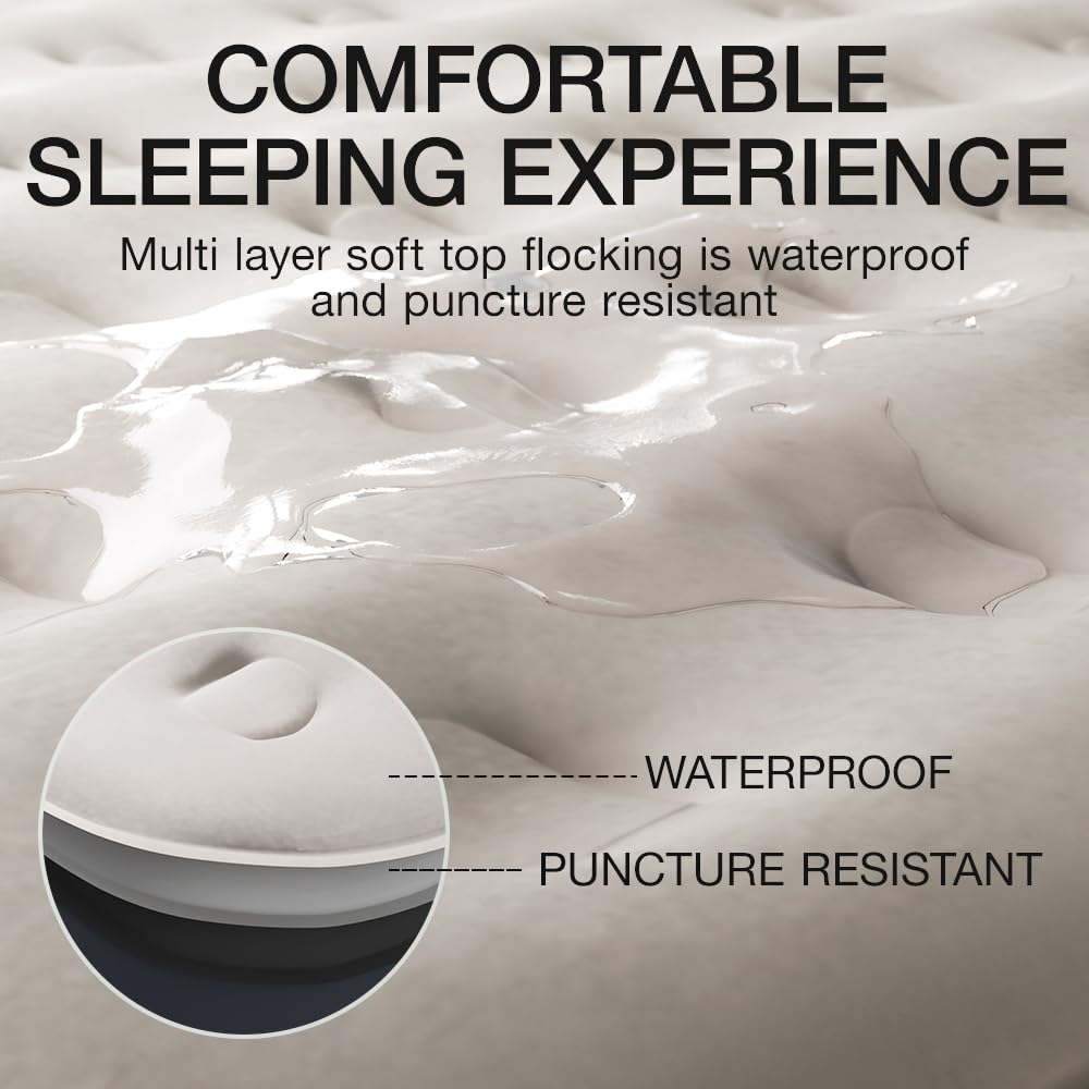 SENNOUL Air Mattress Twin with Built in Pump - 2 Mins Quick Self Inflatable,13"/550lbs Max Blow Up Bed, All Night Stability No Lost Air，No Peculiar Smell for Camping,Home,Guests & Portable Travel