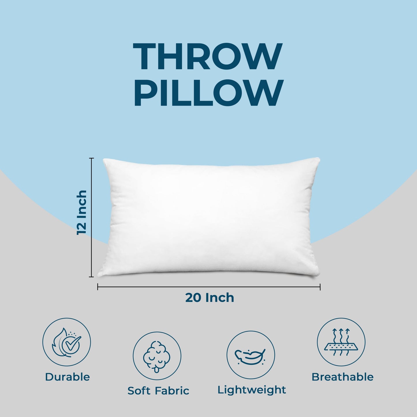 Utopia Bedding Throw Pillows (Set of 4, White), 12 x 20 Inches Pillows for Sofa, Bed and Couch Decorative Stuffer Pillow