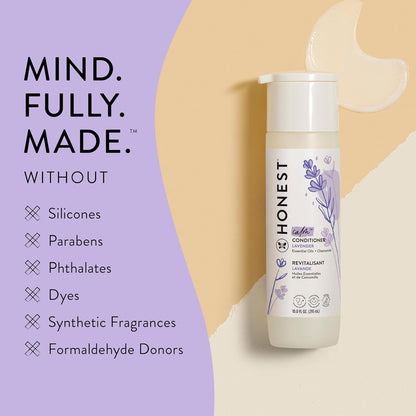 The Honest Company Silicone-Free Conditioner & 2-in-1 Cleansing Shampoo + Body Wash Duo | Gentle for Baby | Naturally Derived | Lavender Calm, 20 fl oz