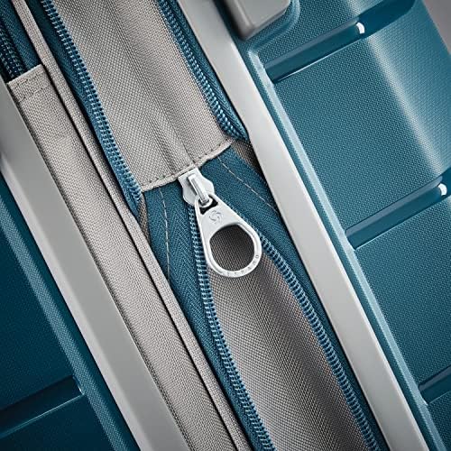 Samsonite Freeform Hardside Expandable with Double Spinner Wheels, Checked-Large 28-Inch, Dark Teal