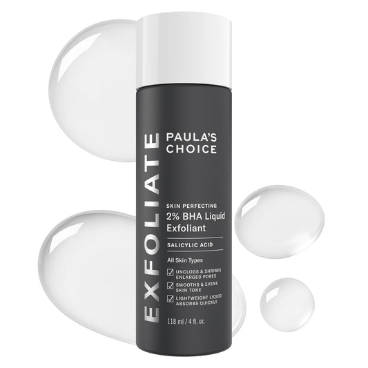 Paulas Choice--SKIN PERFECTING 2% BHA Liquid Salicylic Acid Exfoliant--Facial Exfoliant for Blackheads, Enlarged Pores, Wrinkles & Fine Lines, 4 oz Bottle