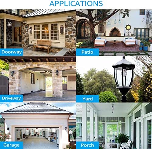 TORCHSTAR Dusk to Dawn Light Bulbs Outdoor, Sensor A19 LED Light Bulb, Auto on/Off Photocell Automatic for Outdoor Lighting, 2700K, Pack of 4