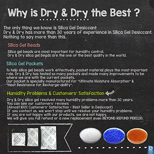 Dry & Dry 30 Gram [100 Packets] Silica Gel Packets Desiccants, Silica Packets - Rechargeable Silica Gel Packs, Moisture Absorbers, Desiccants Packets, Silica Gel