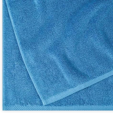 Amazon Basics 2 Piece Quick-Dry Oversize Bath Towel, 100% Cotton, Lake Blue, 54" x 30"