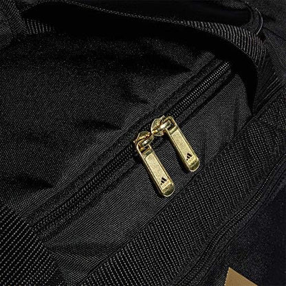 adidas Unisex Defender 4.0 Gym Duffel Bag for Men and Women, Black/Gold Metallic, Small (38L)